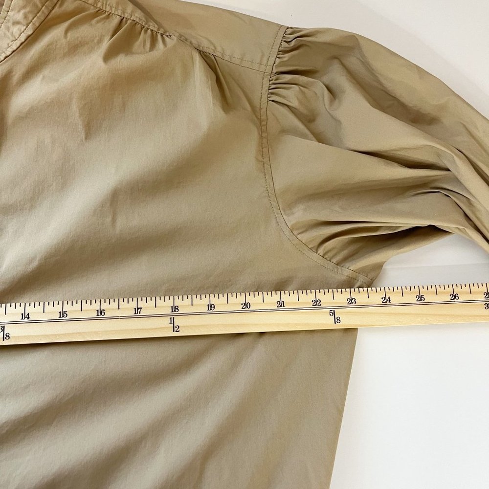 Lauren Ralph Lauren Rapisha Tiered Midi Dress Tan Shirt Dress Belt - Size 12 - Picture 8 of 10